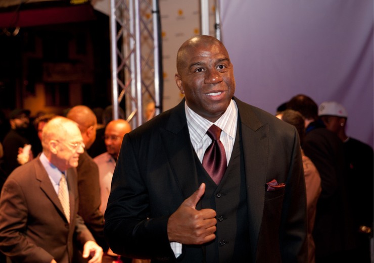 SACRAMENTO, CA - December 8: Magic Johnson arrives at the California Hall of Fame Ceremonies at the Sacramento Memorial Hall in Sacramento
