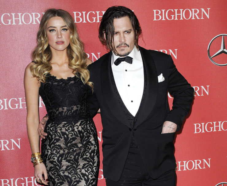 Amber Heard and Johnny Depp at the 27th Annual Palm Springs International Film Festival Awards Gala
