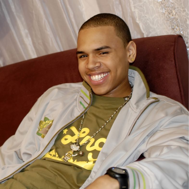 R&B singer Chris Brown backstage at a show taping