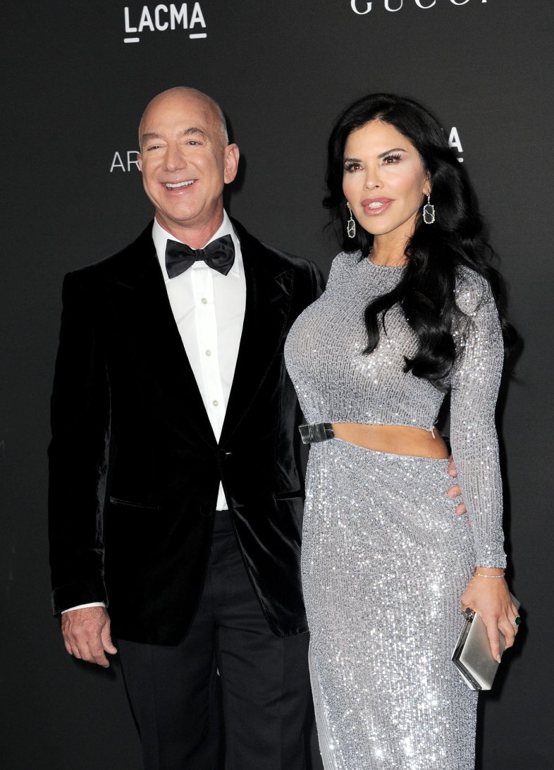 Jeff bezos and lauren sanchez at the 10th annual lacma art film gala presented by gucci held