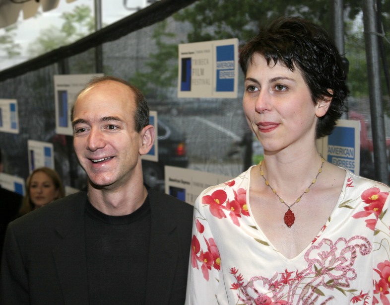 Jeff Bezos and wife MacKenzie Bezos arrive at the 2nd Tribeca Film Festival