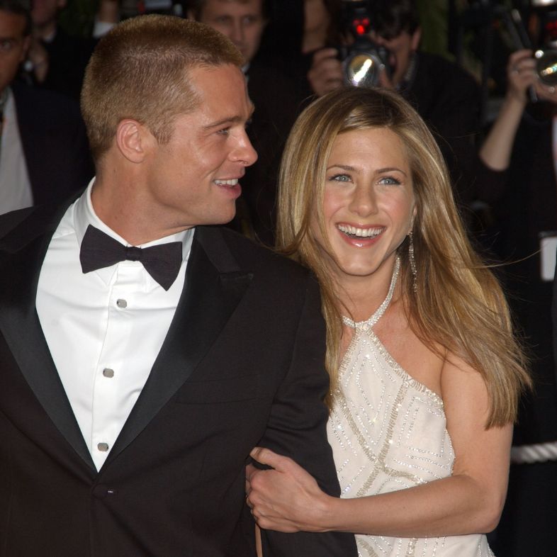 BRAD PITT and JENNIFER ANISTON at the gala screening of his film Troy at the Cannes film festival. May 13, 2004