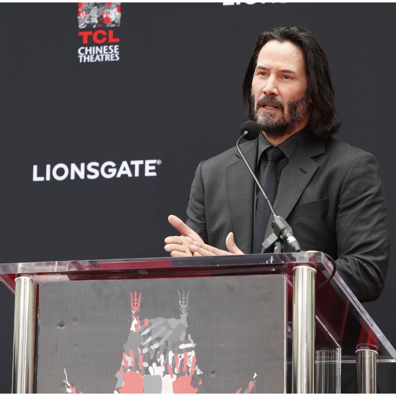 Los Angeles May 14 : Keanu Reeves Chief Justices Handover and Print Ceremony Walk at TCL Chinese Theater IMAX