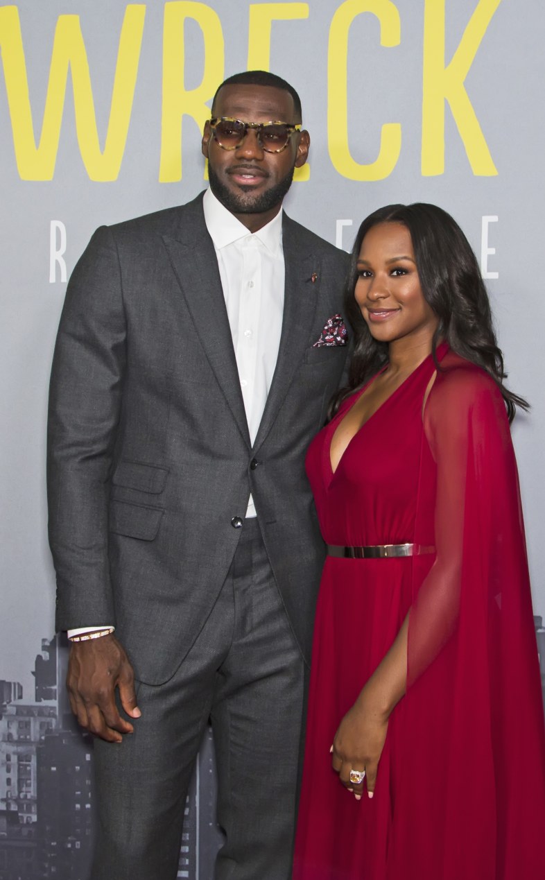 NBA greats and newly minted actor (starring in Universal Pictures film) LeBron James and wife Savannah Brinson