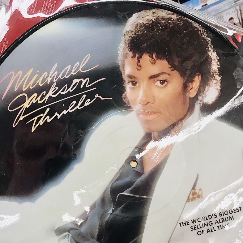 Vinyl recording of Michael Jackson Thriller at Walmart store, North Miami, Florida, USA