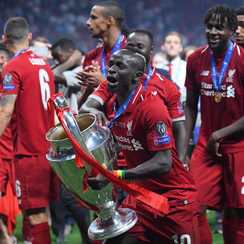  Sadio Mane of Liverpool pictured after the award ceremony held at the end of the 2018/19 UEFA Champions League Final between Tottenham Hotspur England and Liverpool FC England at Wanda Metropolitano