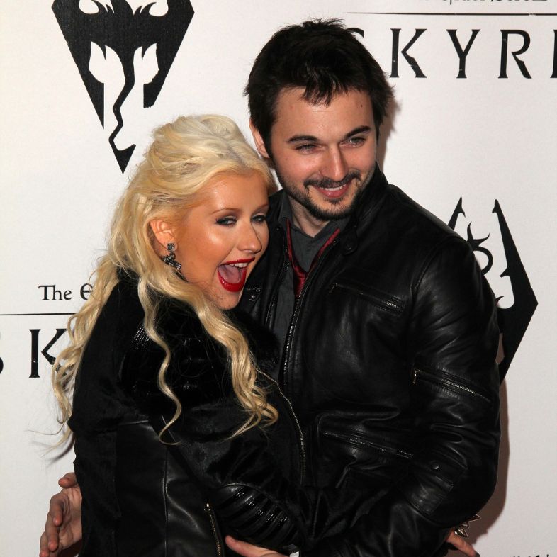 Christina Aguilera, Matt Rutler at the "Skyrim" Official Launch Party, Belasco Theater, Los Angeles, CA 11-08-11