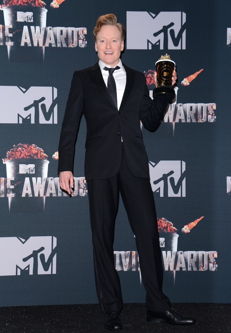 Conan O`Brien at the 2014 MTV Movie Awards - Press Room held at the Nokia Theatre L.A. Live in Los Angeles, USA on April 13, 2014
