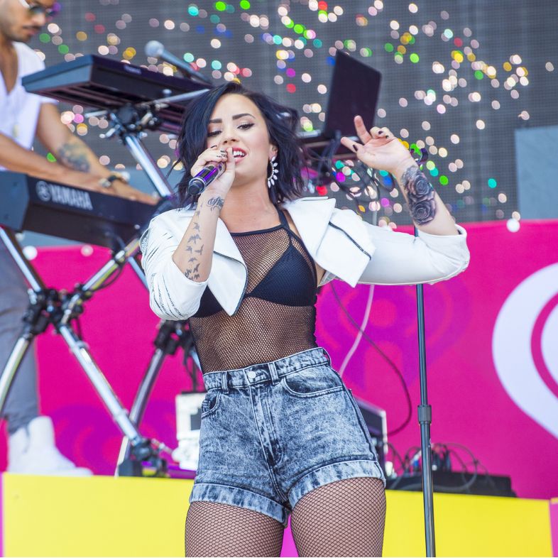 Recording artist Demi Lovato performs onstage at the 2015 iHeartRadio Music Festival at the Las Vegas Village on September 19, 2015 in Las Vegas, Nevada.