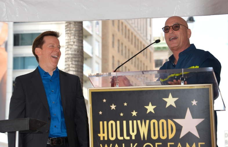 LOS ANGELES, CA- September 21, 2017: Jeff Dunham and Howie Mandel at Hollywood walk of fame star ceremony