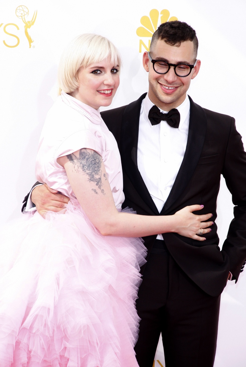 LOS ANGELES, CA - AUGUST 25, 2014: Lena Dunham and Jack Antonoff at the 66th Annual Primetime Emmy Awards held at the Nokia Theatre L.A. Live