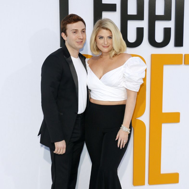 Daryl Sabara and Meghan Trainor at the Los Angeles premiere of `I Feel Pretty` held at the Regency Village Theatre in Westwood, USA on April 17, 2018