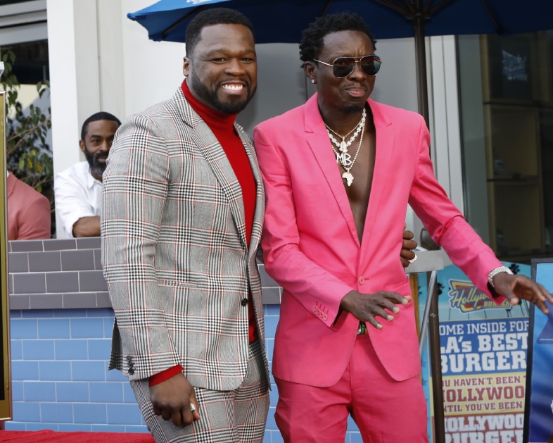 LOS ANGELES - JAN 30: Curtis Jackson, 50 Cent, Michael Blackson at the 50 Cent Star Ceremony on the Hollywood Walk of Fame