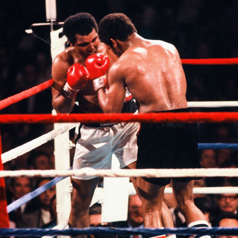 Muhammad Ali takes on Leon Spinks February of 1978. (Image taken from color slide)