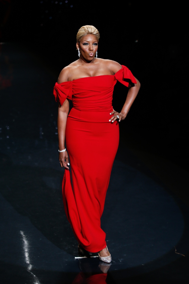 NEW YORK 6 FEBRUARY: TV reality star Nene Leakes walks the runway in Dolce & Gabana at Red Go