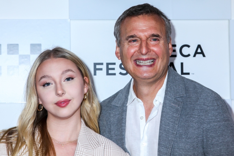 NEW YORK, NY, USA - JUNE 10, 2022: Lily Rosenthal and Phil Rosenthal attend at `Somewhere in Queens` 2022 Tribeca Film Festival