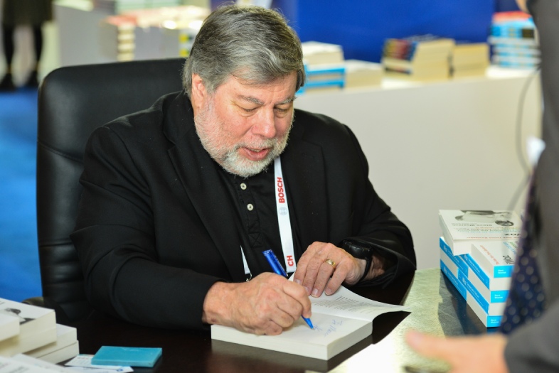 MILAN - OCTOBER 28, 2014: Steve Wozniak's co-founder Apple computer (Stephen Gary) during a WOBI conference on October 28, 2014 in Milan