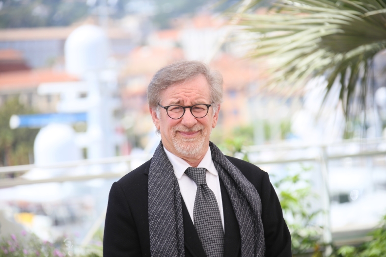 Steven Spielberg takes care of the 'BFG (Le Bon Gros Geant - The BGG) photo shoot' during the 69th annual Cannes Film Festival