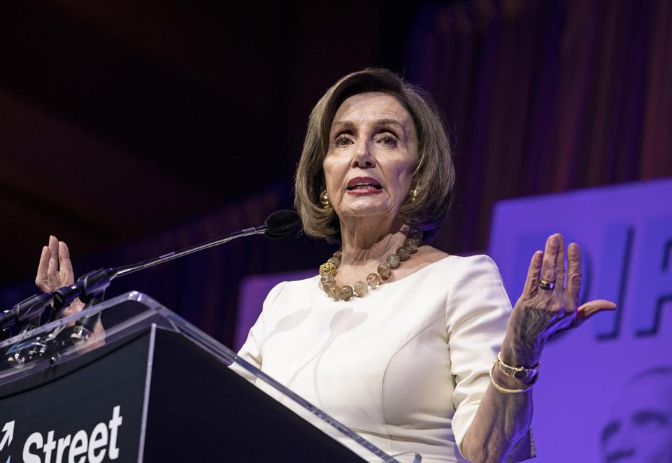 Nancy Pelosi, Speaker of the House of Representatives from California, addresses the Gala Dinner at the 2019 J Street Conference: Rise to the Moment, in Washington, DC on October 28, 2019 at the Walter E. Washington Convention Center in the nation`s capital.  Photo 162454549 © Laurence Agron | Dreamstime.com
