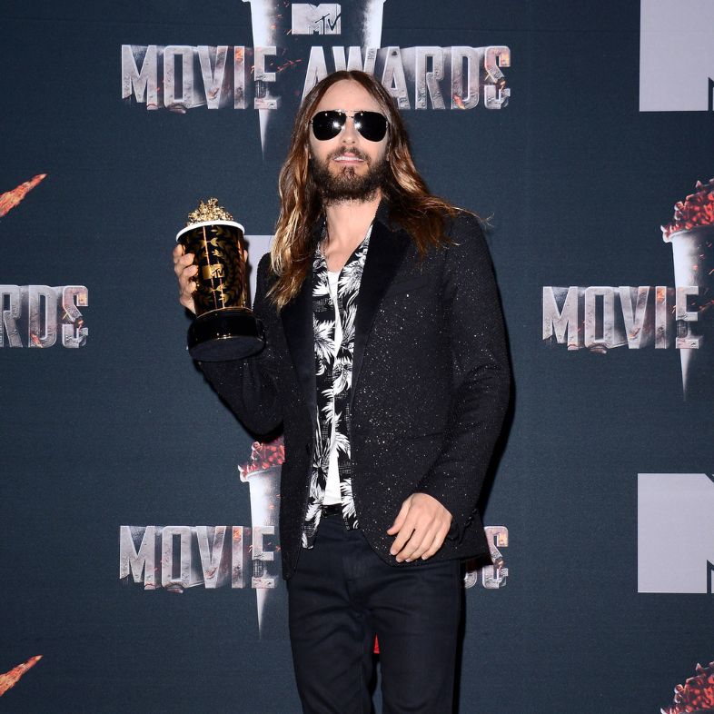 Jared Leto at the 2014 MTV Movie Awards - Press Room held at the Nokia Theatre L.A. Live in Los Angeles, USA on April 13, 2014