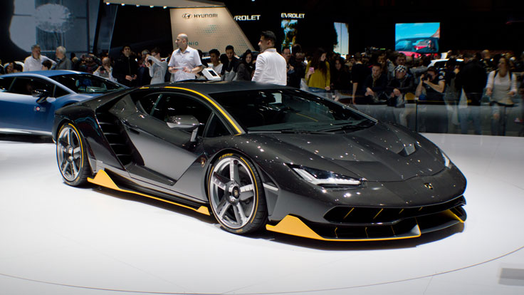 ID 69531341 © Mastroraf | Dreamstime.com - 86th Geneva Autoexpo 2016 The Lamborghini Centenario is a mid-engine sports car produced by the Italian manufacturer Lamborghini. Initially unveiled on March 1, 2016 during the Geneva Motor Show, all 40 cars slated for production have already been sold, each for a price of â‚¬1.75 million (US$1.9 million at March 2016 exchange rate).[